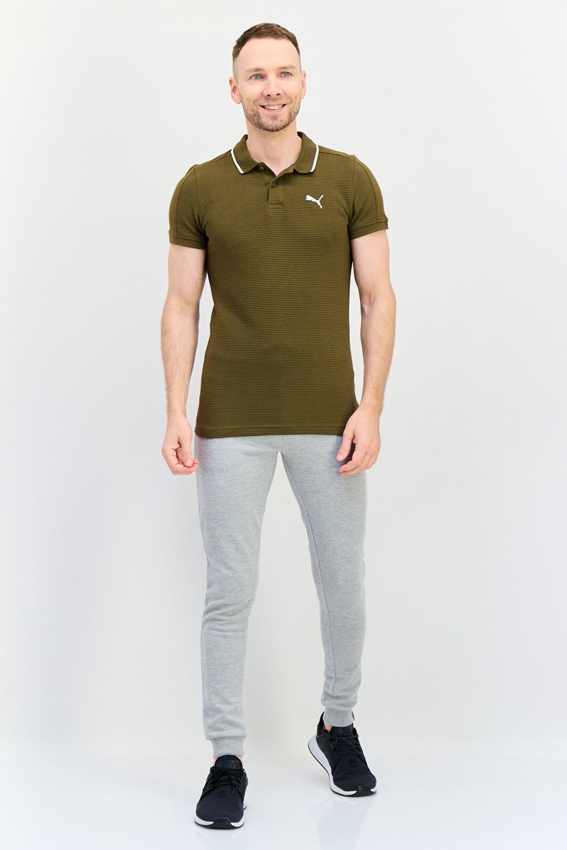 PUMA Men Sportswear Fit Short Sleeve Outdoor Polo, Olive - Image 2
